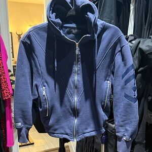 Aztec Diamond equestrian blue Zip-Up Hoodie size S